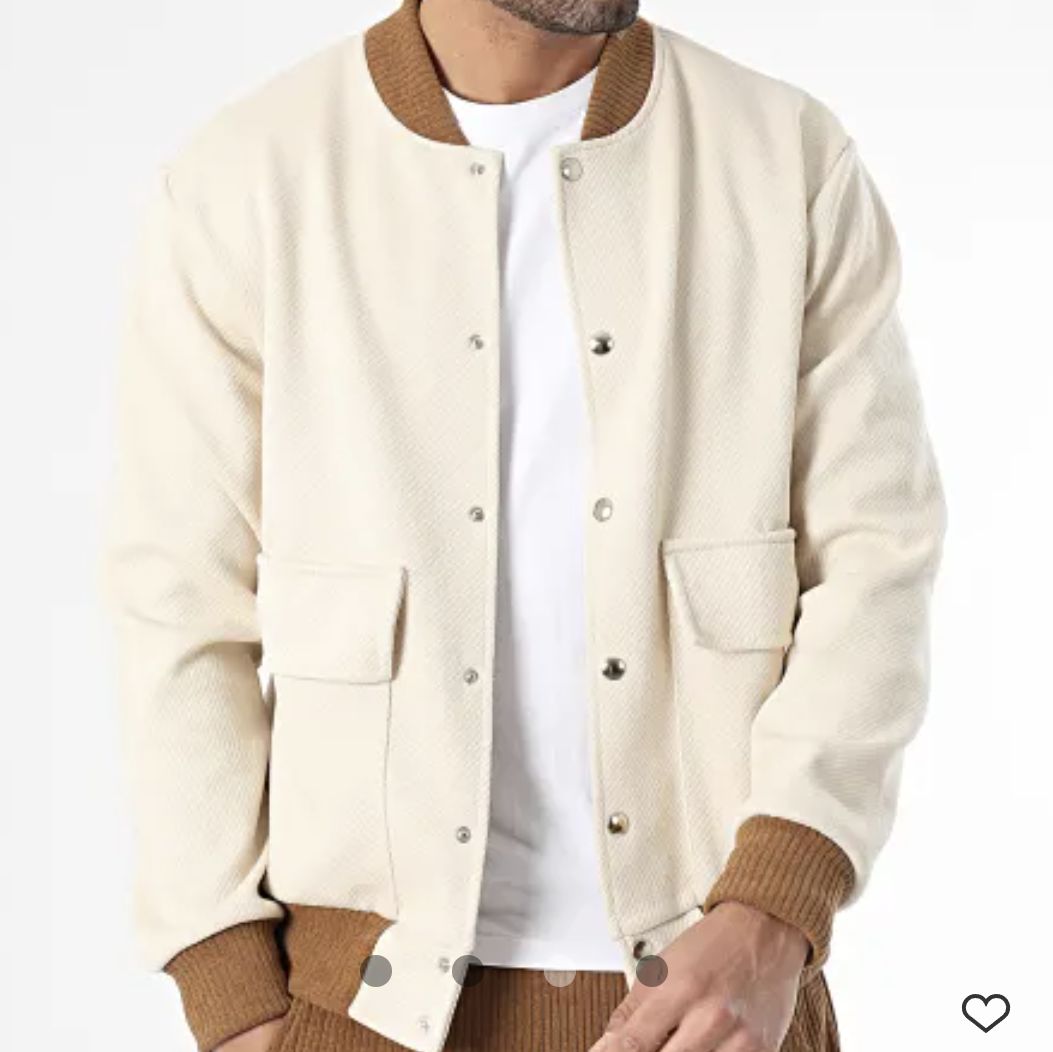 Ensemble Veste Bomber Et Pantalon Beige Cam
